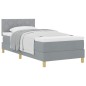 vidaXL Letto Box Spring con Materasso Grigio Chiaro 90x200 cm Tessuto