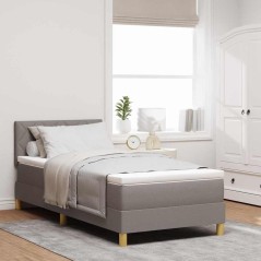 vidaXL Letto Box Spring con Materasso Tortora 90x200 cm in Tessuto