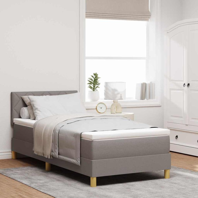 vidaXL Letto Box Spring con Materasso Tortora 90x200 cm in Tessuto vidaXL Letto Box Spring con Materasso Tortora 90x200 cm in Tessuto