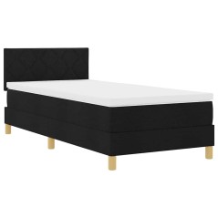 vidaXL Letto a Molle con Materasso Nero 100x200 cm Tessuto