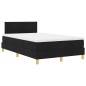 vidaXL Letto a Rete a Molla con Materasso Nero 120x190 cm Tessuto vidaXL Letto a Rete a Molla con Materasso Nero 120x190 cm Tessuto