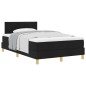 vidaXL Letto a Rete a Molla con Materasso Nero 120x190 cm Tessuto vidaXL Letto a Rete a Molla con Materasso Nero 120x190 cm Tessuto