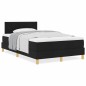 vidaXL Letto a Rete a Molla con Materasso Nero 120x190 cm Tessuto vidaXL Letto a Rete a Molla con Materasso Nero 120x190 cm Tessuto