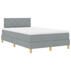 vidaXL Letto a Molla con Materasso Grigio Chiaro 120x200 cm Tessuto