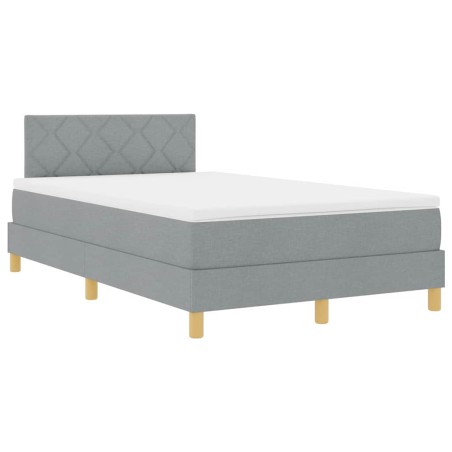 vidaXL Letto a Molla con Materasso Grigio Chiaro 120x200 cm Tessuto