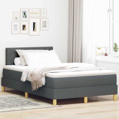 vidaXL Letto Box Spring con Materasso Grigio Scuro 120x200 cm Tessuto