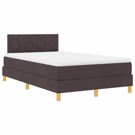 vidaXL Letto con rete a doghe e materasso marrone scuro 120x200 cm in tessuto