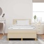 vidaXL Letto a Molle con Materasso Crema 120x200 cm Tessuto