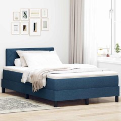vidaXL Box Spring Bed con Materasso Blu 120x200 cm Tessuto