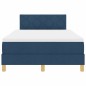 vidaXL Box Spring Bed con Materasso Blu 120x200 cm Tessuto vidaXL Box Spring Bed con Materasso Blu 120x200 cm Tessuto