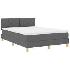 vidaXL Letto a Molle con Materasso Grigio Scuro 140x190 cm