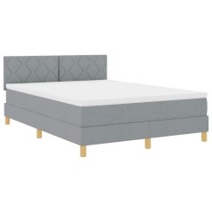 vidaXL Letto con Box Spring con Materasso Grigio Chiaro 140x200 cm Tessuto