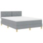 vidaXL Letto con Box Spring con Materasso Grigio Chiaro 140x200 cm Tessuto