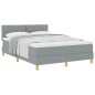 vidaXL Letto con Box Spring con Materasso Grigio Chiaro 140x200 cm Tessuto