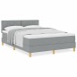 vidaXL Letto con Box Spring con Materasso Grigio Chiaro 140x200 cm Tessuto