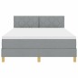 vidaXL Letto con Box Spring con Materasso Grigio Chiaro 140x200 cm Tessuto