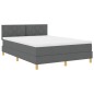 vidaXL Letto Box Spring con Materasso Grigio Scuro 140x200 cm Tessuto