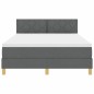 vidaXL Letto Box Spring con Materasso Grigio Scuro 140x200 cm Tessuto