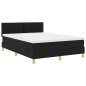 vidaXL Letto a Box Spring con Materasso Nero 140x200 cm Tessuto