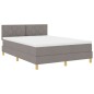 vidaXL Letto a Box Spring con Materasso Tortora 140x200 cm Tessuto vidaXL Letto a Box Spring con Materasso Tortora 140x200 cm Tessuto