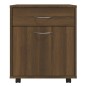 Armadietto con Ruote Rovere Marrone 45x38x54 cm in Legno Armadietto con Ruote Rovere Marrone 45x38x54 cm in Legno