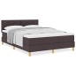 vidaXL Letto con Box Spring e Materasso Marrone Scuro 160x200 cm in Tessuto vidaXL Letto con Box Spring e Materasso Marrone Scuro 160x200 cm in Tessuto