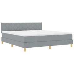 vidaXL Letto con Box Spring e Materasso Grigio Chiaro 180x200 cm Tessuto