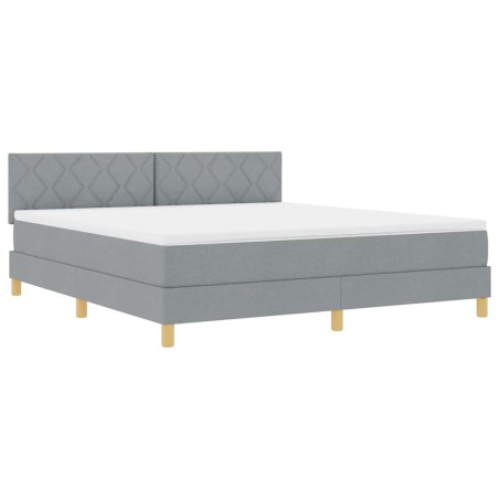 vidaXL Letto con Box Spring e Materasso Grigio Chiaro 180x200 cm Tessuto