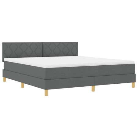 vidaXL Letto con Box Spring e Materasso Grigio Scuro 180x200 cm Tessuto