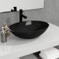 Lavandino in Vetro 50x37x14 cm Nero Lavandino in Vetro 50x37x14 cm Nero