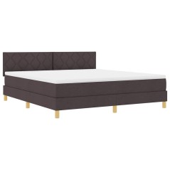 vidaXL Letto a Molle con Materasso Marrone Scuro 180x200 cm Tessuto