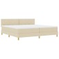 vidaXL Letto a Molle con Materasso Panna 200x200 cm Tessuto vidaXL Letto a Molle con Materasso Panna 200x200 cm Tessuto