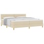 vidaXL Letto a Molle con Materasso Panna 200x200 cm Tessuto vidaXL Letto a Molle con Materasso Panna 200x200 cm Tessuto
