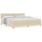 vidaXL Letto a Molle con Materasso Panna 200x200 cm Tessuto vidaXL Letto a Molle con Materasso Panna 200x200 cm Tessuto