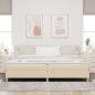 vidaXL Letto a Molle con Materasso Panna 200x200 cm Tessuto vidaXL Letto a Molle con Materasso Panna 200x200 cm Tessuto