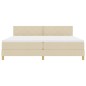 vidaXL Letto a Molle con Materasso Panna 200x200 cm Tessuto vidaXL Letto a Molle con Materasso Panna 200x200 cm Tessuto