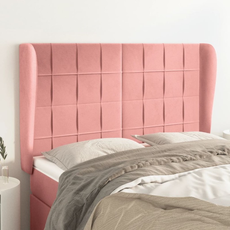 Testiera ad Orecchio Rosa 147x23x118/128 cm in Velluto Testiera ad Orecchio Rosa 147x23x118/128 cm in Velluto