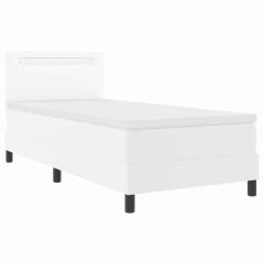 vidaXL Letto a box con materasso bianco, 90x200 cm, pelle ecologica.