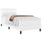 vidaXL Letto a Rete con Materasso - Bianco 100x200 cm in Pelle Sintetica.