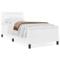 vidaXL Letto a Rete con Materasso - Bianco 100x200 cm in Pelle Sintetica.