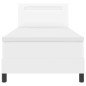 vidaXL Letto a Rete con Materasso - Bianco 100x200 cm in Pelle Sintetica.