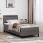 vidaXL Letto a Molle con Materasso Grigio, 100 x 200 cm, in Ecopelle. vidaXL Letto a Molle con Materasso Grigio, 100 x 200 cm, in Ecopelle.