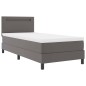 vidaXL Letto a Molle con Materasso Grigio, 100 x 200 cm, in Ecopelle. vidaXL Letto a Molle con Materasso Grigio, 100 x 200 cm, in Ecopelle.