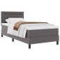 vidaXL Letto a Molle con Materasso Grigio, 100 x 200 cm, in Ecopelle. vidaXL Letto a Molle con Materasso Grigio, 100 x 200 cm, in Ecopelle.