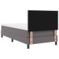 vidaXL Letto a Molle con Materasso Grigio, 100 x 200 cm, in Ecopelle. vidaXL Letto a Molle con Materasso Grigio, 100 x 200 cm, in Ecopelle.