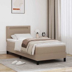 vidaXL Letto a Balancelle con Materasso Cappuccino, 100 x 200 cm, in Ecopelle