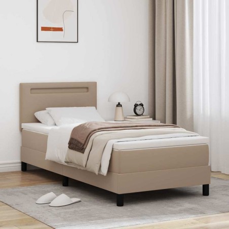 vidaXL Letto a Balancelle con Materasso Cappuccino, 100 x 200 cm, in Ecopelle