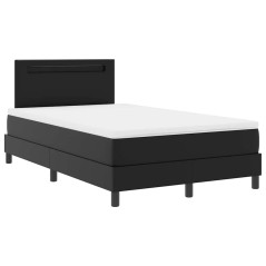 vidaXL Letto Box Spring con materasso nero - piccolo matrimoniale, in finta pelle.