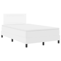 vidaXL Letto a Molle con Materasso Bianco, 120 x 200 cm, in Ecopelle