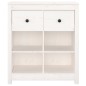 Credenza Bianca 70x35x80 cm in Legno Massello di Pino